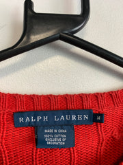 Red Ralph Lauren Crew-neck Knitwear Jumper Women's Medium