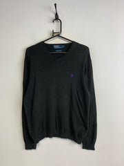 Black Ralph Lauren V-neck Jumper Men's Medium