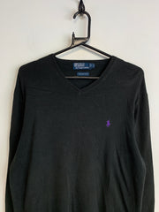 Black Ralph Lauren V-neck Jumper Men's Medium