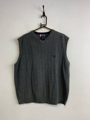 Grey CHAPS V-neck Sleeveless Jumper Men's XL