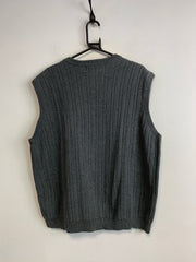 Grey CHAPS V-neck Sleeveless Jumper Men's XL