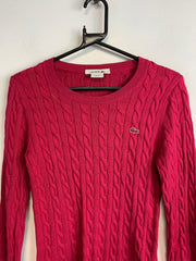 Red Lacoste Crew-neck Knitwear Jumper Women's Small