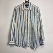 Vintage White Tommy Hilfiger Striped Shirt Medium