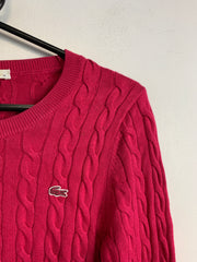 Red Lacoste Crew-neck Knitwear Jumper Women's Small