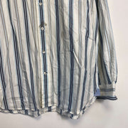 Vintage White Tommy Hilfiger Striped Shirt Medium