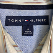 Vintage White Tommy Hilfiger Striped Shirt Medium