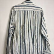 Vintage White Tommy Hilfiger Striped Shirt Medium