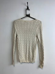 Beige Ralph Lauren Sport V-neck Knitwear Jumper Women's Medium