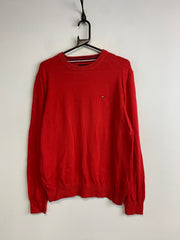 Red Tommy Hilfiger Crew-neck Jumper Men's Medium