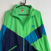 Vintage 90s Green and Navy Nike Windbreaker Men's Large