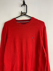 Red Tommy Hilfiger Crew-neck Jumper Men's Medium