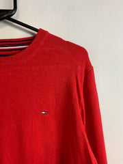 Red Tommy Hilfiger Crew-neck Jumper Men's Medium