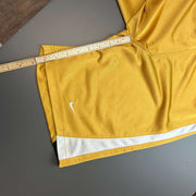 00s Y2K Yellow and White Nike Sport Shorts Women's Small
