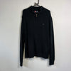 Black Chaps Ralph Lauren Quarter Zip Knit Jumper Sweater Large