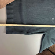 Black Chaps Ralph Lauren Quarter Zip Knit Jumper Sweater Large