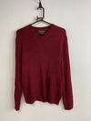 Burgundy Eddie Bauer V-neck Jumper Men's Small