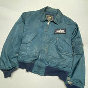 Blue Alpha Industries Bomber Flight Jacket Men's Large