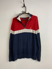 Navy-Red Nautica 1/4 Zip-up Jumper Men's Large