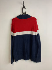 Navy-Red Nautica 1/4 Zip-up Jumper Men's Large