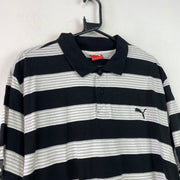 Black and White Puma Polo Shirt Men's XXL