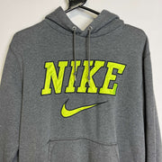 Grey Nike Spellout Hoodie Medium