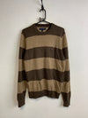 Brown Tommy Hilfiger Striped Crew-neck Jumper Men's Medium