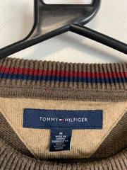 Brown Tommy Hilfiger Striped Crew-neck Jumper Men's Medium