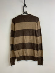 Brown Tommy Hilfiger Striped Crew-neck Jumper Men's Medium