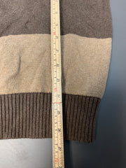 Brown Tommy Hilfiger Striped Crew-neck Jumper Men's Medium