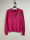 Pink Ralph Lauren Sport Embroidery V-neck Jumper Women's XL