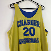 Yellow and Blue Basketball Jersey Men's Large