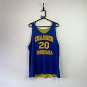 Yellow and Blue Basketball Jersey Men's Large