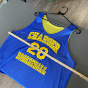 Yellow and Blue Basketball Jersey Men's Large