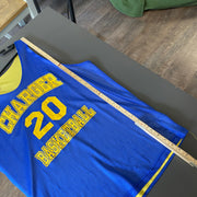 Yellow and Blue Basketball Jersey Men's Large