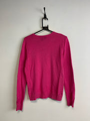 Pink Ralph Lauren Sport Embroidery V-neck Jumper Women's XL