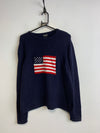 Navy USA Flag crew-neck Jumper Women's Large