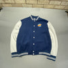 Navy and White Varsity Jacket Men's Large