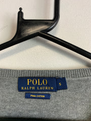 Grey Ralph Lauren V-neck Jumper Men's Small