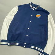 Navy and White Varsity Jacket Men's Large