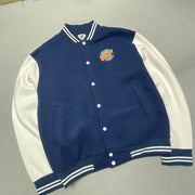 Navy and White Varsity Jacket Men's Large