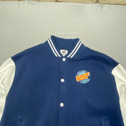 Navy and White Varsity Jacket Men's Large