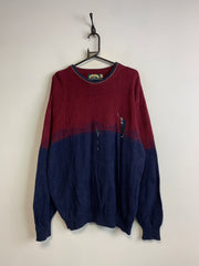 Vintage Red-Navy Croft & Barrow Embroidery Jumper Men's XL