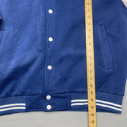 Navy and White Varsity Jacket Men's Large