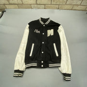 Black and White Baseball Jacket Women's Large