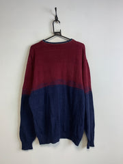 Vintage Red-Navy Croft & Barrow Embroidery Jumper Men's XL