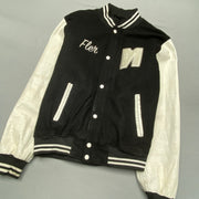 Black and White Baseball Jacket Women's Large