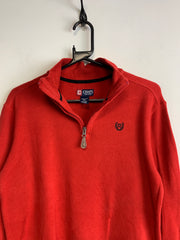 Red CHAPS 1/4 Zip-up Jumper Women's Medium