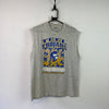 Grey Hanes Graphic Print Sleeveless T-Shirt Medium