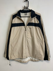 00s Beige and Navy Nike Track Jacket Men's Medium