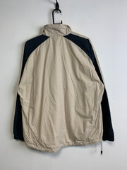 00s Beige and Navy Nike Track Jacket Men's Medium